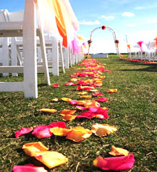 Flower Power of Davenport will decorate your wedding ceremony.