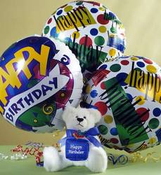 Birthday Bear and Balloons Flower Power, Florist Davenport FL