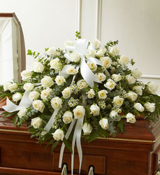 Cherished Memories Half Casket - White Flower Power, Florist Davenport FL