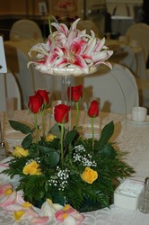 Rose and Stargazer Centerpiece