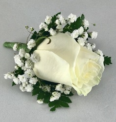 White Ice Rose Boutonniere Flower Power, Florist Davenport FL