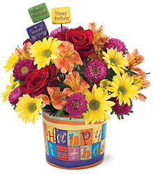 Happy Birthday Bouquet Planter