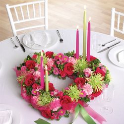 Heart Table Arrangement Flower Power, Florist Davenport FL
