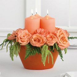 Peach Candles Flower Power, Florist Davenport FL