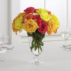 Rainbow of Rose Vase Flower Power, Florist Davenport FL
