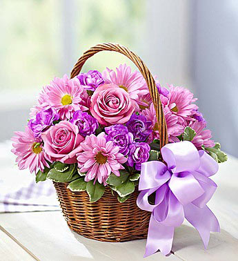 Lilac with Lisianthus Basket
