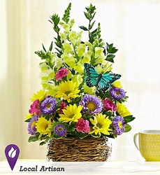 Springtime Bird’s Nest of Flowers Davenport Florist - Same Day Flower Delivery - Flower Power 