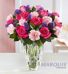 Elegant Bouquet in a Waterford Vase Davenport Florist - Same Day Flower Delivery - Flower Power 