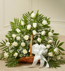 Sincerest Sympathies Fireside Basket - White Flower Power, Florist Davenport FL