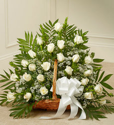 Sincerest Sympathies Fireside Basket - White Davenport Florist - Same Day Flower Delivery - Flower Power 