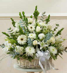 Sympathy Basket - White Davenport Florist - Same Day Flower Delivery - Flower Power 