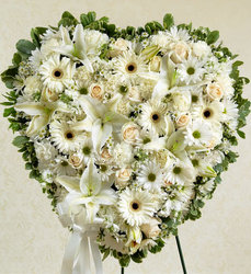 Heart Spray - White Davenport Florist - Same Day Flower Delivery - Flower Power 