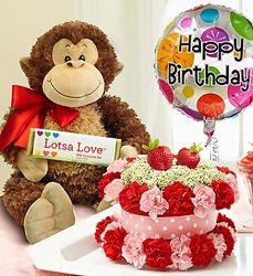 Lotsa Love Birthday Bundle Strawberry Shortcake Davenport Florist - Same Day Flower Delivery - Flower Power 