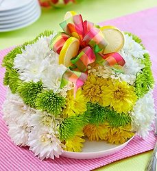 Fresh Flower Cake - Lemon Davenport Florist - Same Day Flower Delivery - Flower Power 