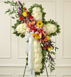 Peace and Prayers Standing Cross - Bright Davenport Florist - Same Day Flower Delivery - Flower Power 