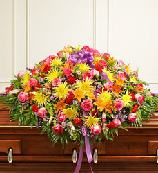 Cherished Memories Full Casket - Bright Davenport Florist - Same Day Flower Delivery - Flower Power 