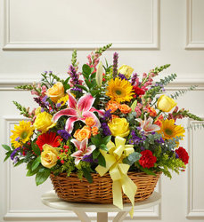 Bright Flower Sympathy Basket - Bright Davenport Florist - Same Day Flower Delivery - Flower Power 