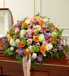 Cherished Memories Half Casket - Pastel Davenport Florist - Same Day Flower Delivery - Flower Power 