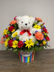 Bella the Birthday Bear Flower Power, Florist Davenport FL