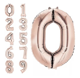 40 inch Rose Gold Number Balloons Flower Power, Florist Davenport FL