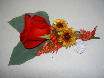 Fall Rose Boutonniere Flower Power, Florist Davenport FL