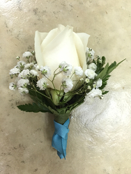 White Rose Bouttoniere Flower Power, Florist Davenport FL