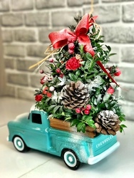 Retro Chevy Truck Xmas Tree Flower Power, Florist Davenport FL