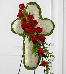 Floral Cross Easel Davenport Florist - Same Day Flower Delivery - Flower Power 