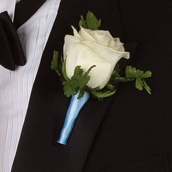 White Rose Boutonniere Flower Power, Florist Davenport FL