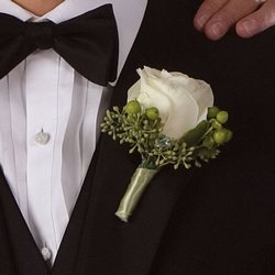 White and Green Boutonniere Flower Power, Florist Davenport FL