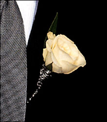 White Rose Boutonniere Flower Power, Florist Davenport FL
