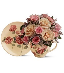 Victorian Teacup Bouquet Davenport Florist - Same Day Flower Delivery - Flower Power 