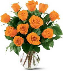 12 Orange Roses Davenport Florist - Same Day Flower Delivery - Flower Power 