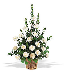 White Simplicity Basket Davenport Florist - Same Day Flower Delivery - Flower Power 