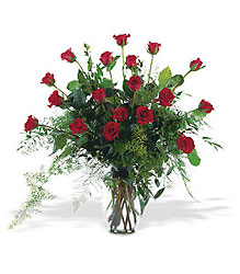 Red Rose Tribute Vase Davenport Florist - Same Day Flower Delivery - Flower Power 