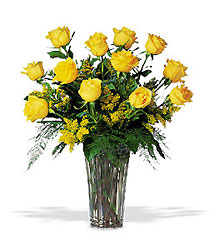 A Dozen Yellow Roses Davenport Florist - Same Day Flower Delivery - Flower Power 